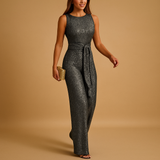 Sequin sleeveless jumpsuit for women | Valentina-Jumpsuits-Darling Fashion-Black-XS-Darling Fashion