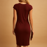 Women’s shaping bodycon dress with stretchy fit and feminine silhouette – perfect for casual outings, office wear, dinners, and parties.