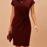 Women’s shaping bodycon dress with stretchy fit and feminine silhouette – perfect for casual outings, office wear, dinners, and parties.