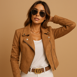 Short summer jacket for women | Jasmine-Jackets-Darling Fashion-Khaki-S-Darling Fashion