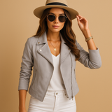 Short summer jacket for women | Jasmine-Jackets-Darling Fashion-Gray-S-Darling Fashion