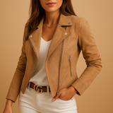 Stylish tailored coat for women | Lydia-Jackets-Darling Fashion-Khaki-S-Darling Fashion