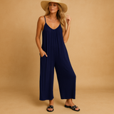 Summer jumpsuit for women with adjustable straps | Clara-Jumpsuits-Darling Fashion-Blue-S-Darling Fashion