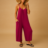Summer jumpsuit for women with adjustable straps | Clara-Jumpsuits-Darling Fashion-Pink Red-S-Darling Fashion