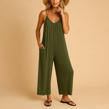 Summer jumpsuit for women with adjustable straps | Clara-Jumpsuits-Darling Fashion-Green-S-Darling Fashion