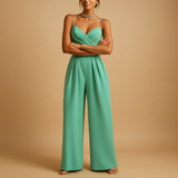 Trendy summer jumpsuit with adjustable straps for women | Liana-Jumpsuits-Darling Fashion-Turquoise-S-Darling Fashion