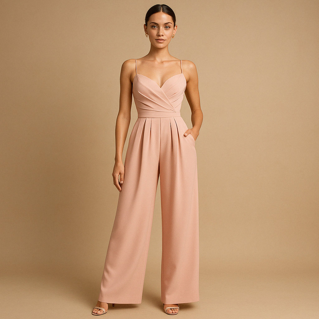 Trendy summer jumpsuit with adjustable straps for women | Liana-Jumpsuits-Darling Fashion-Pink-S-Darling Fashion