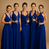 Versatile wrap dress with adjustable fit for women | Hazel-Dresses-Darling Fashion-Blue-XS-Darling Fashion