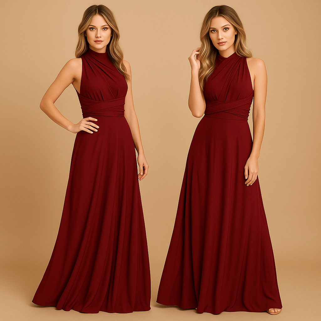 Versatile wrap dress with adjustable fit for women | Hazel-Dresses-Darling Fashion-Wine Red-XS-Darling Fashion