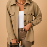 Waterproof windproof jacket for women | Hannah-Jackets-Darling Fashion-Beige-XS-Darling Fashion