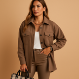 Waterproof windproof jacket for women | Hannah-Jackets-Darling Fashion-Brown-XS-Darling Fashion